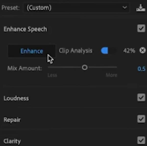 adobe ai audio Enhance Speech