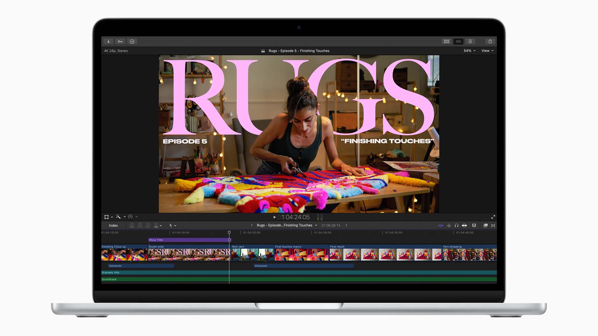 The new Apple MacBook Air M2 running Final Cut Pro.Image: Apple.