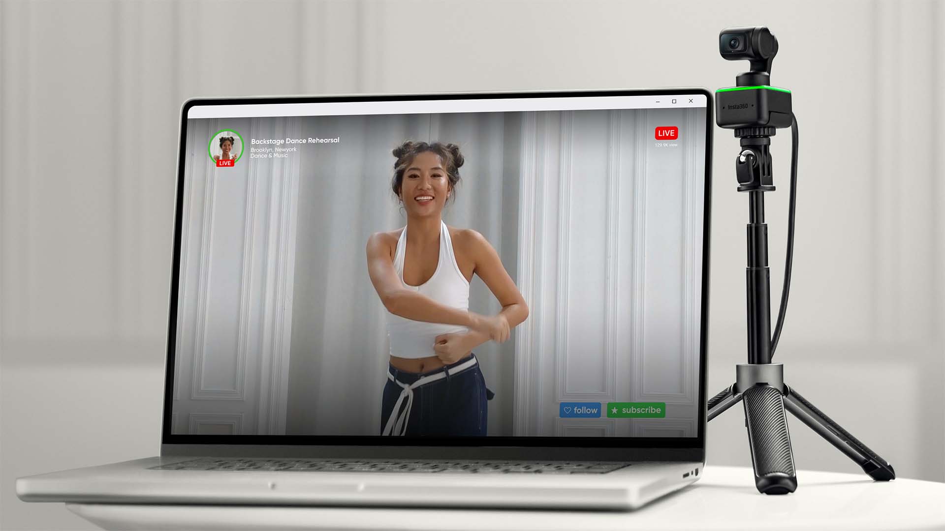 Insta360's new Link webcam, with three-axis AI tracking.