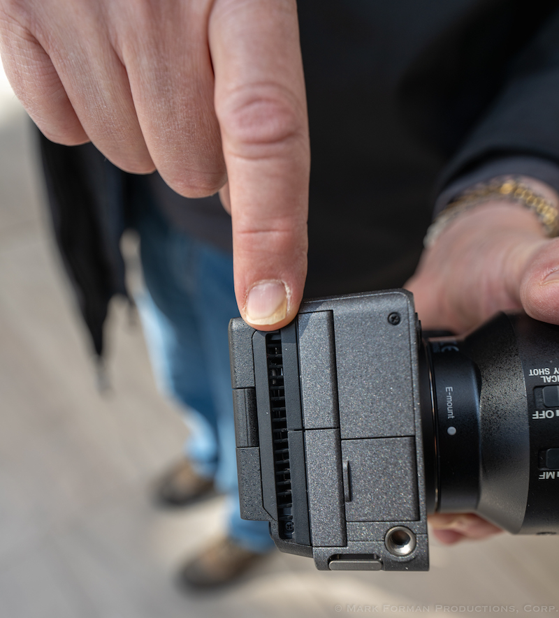 The cooling vents next to the LCD display on the FX3. Image: Mark Forman.